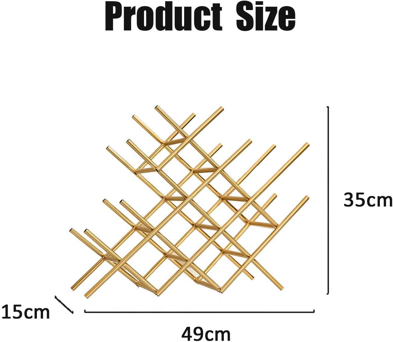 Stylish Gold Wine Rack - 6 Bottle Freestanding Metal Storage