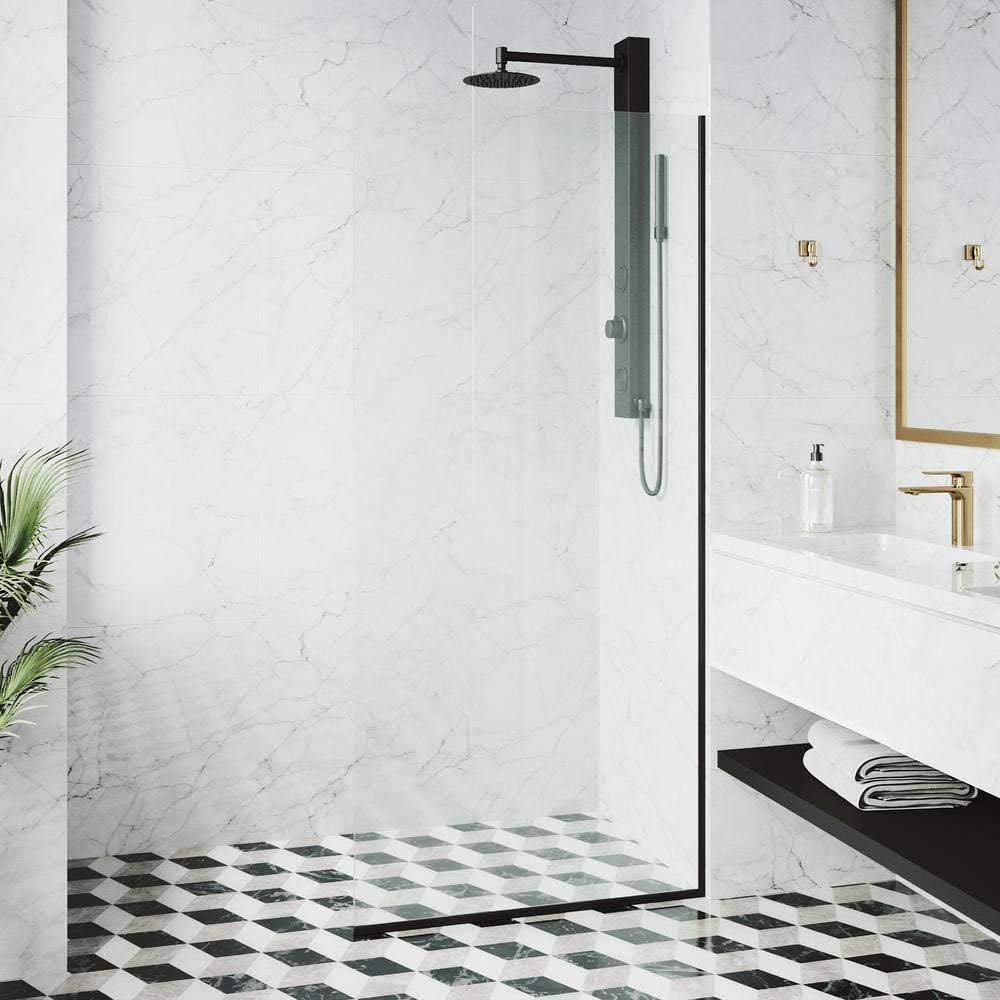 VIGO Zenith Frameless Tempered Glass Shower Panel