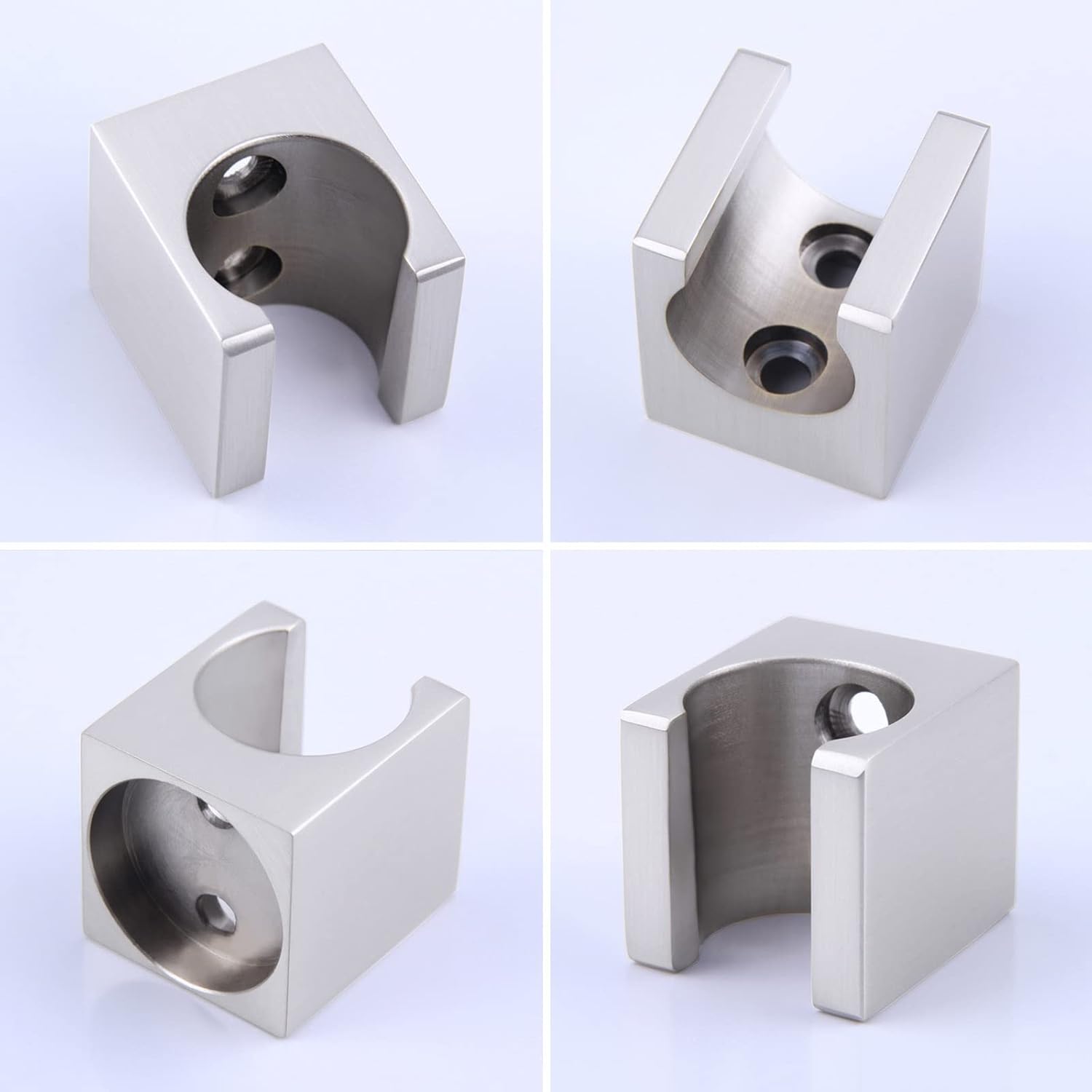 Angle Simple Shower Head Holder Brushed Nickel Wall Mount