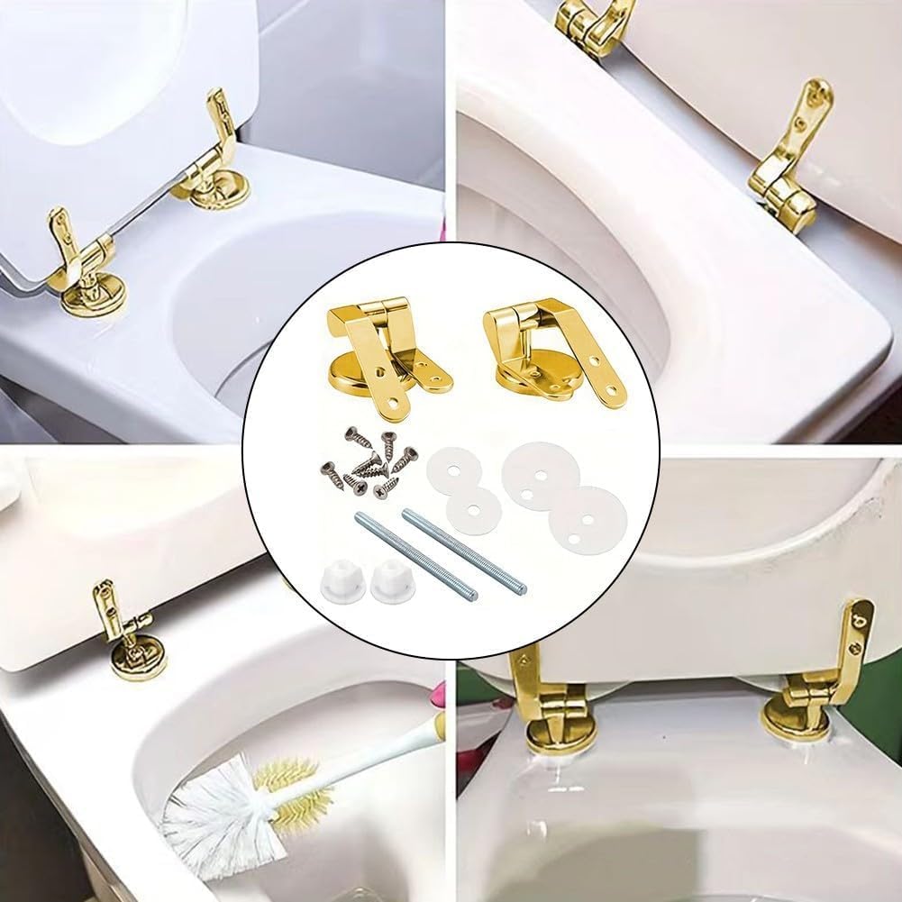 Loszaral Gold Toilet Seat Hinges Replacement Kit