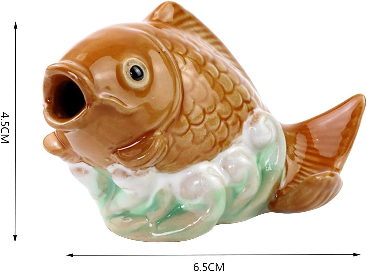 Toilet Bolt Caps with Resin Miniature Carp Fish Figurines
