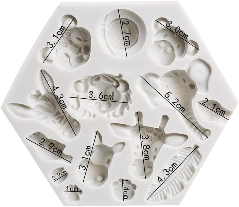 Fewo Forest Animals Fondant Cake Molds Set
