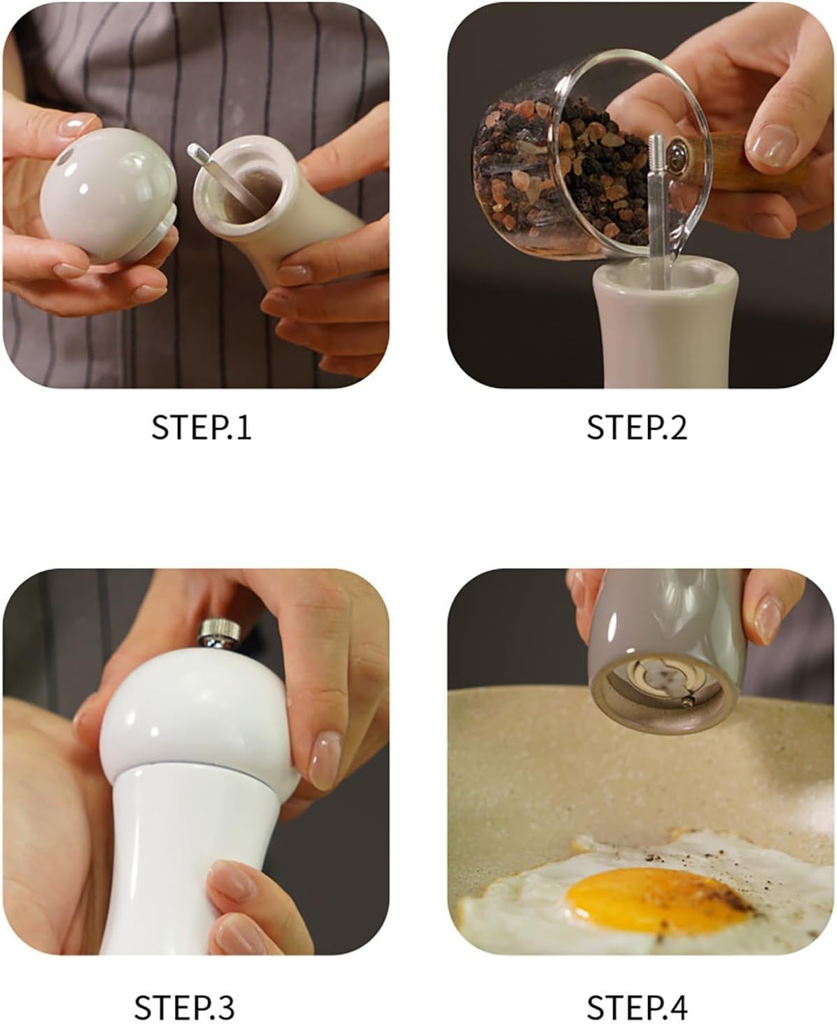 Premium Ceramic Salt Pepper Shaker Set of 2