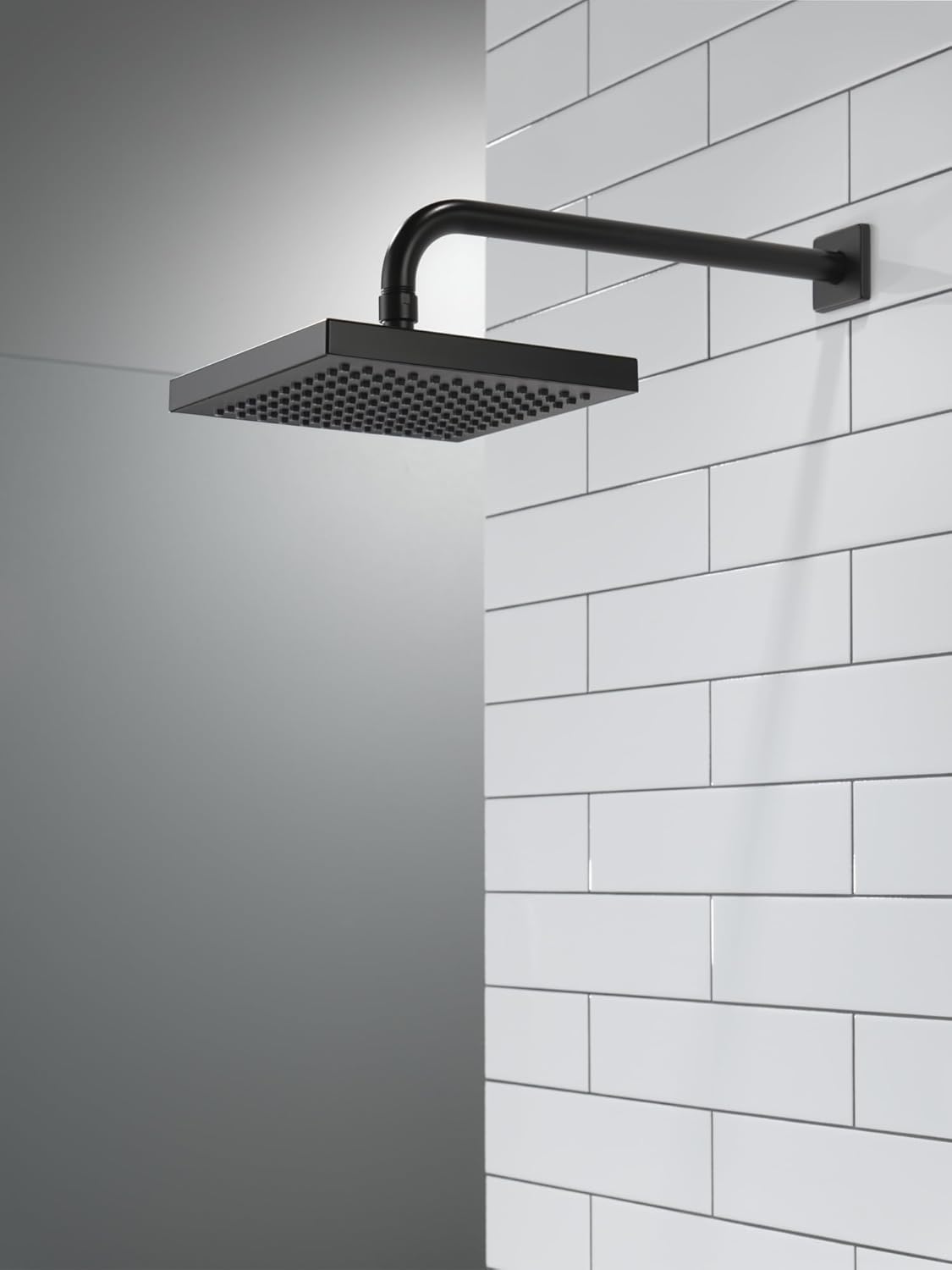 Delta Rain Shower Head Black Matte Square
