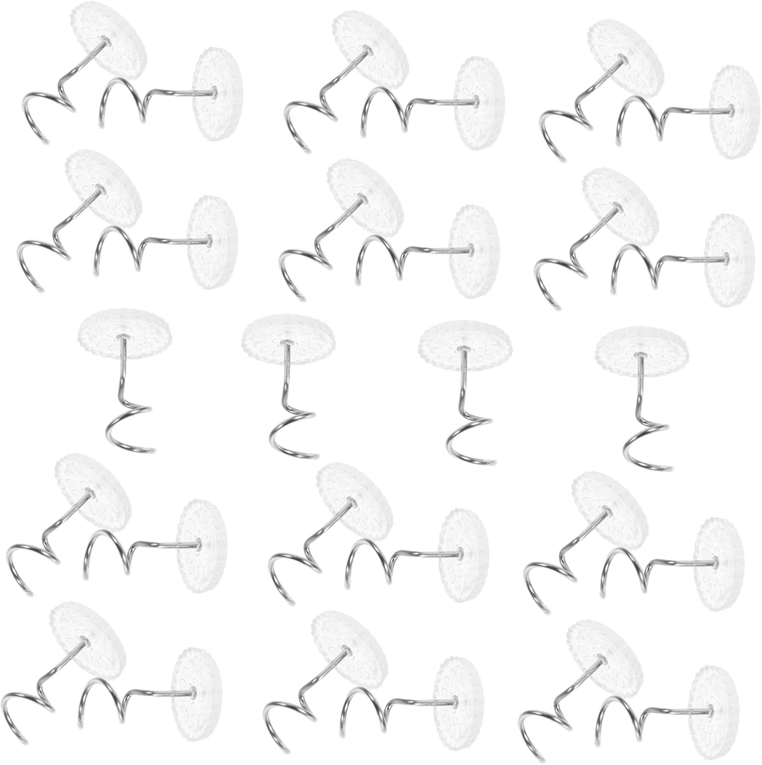 Homoyoyo 50pcs Transparent Spiral Tacks for Home Decor