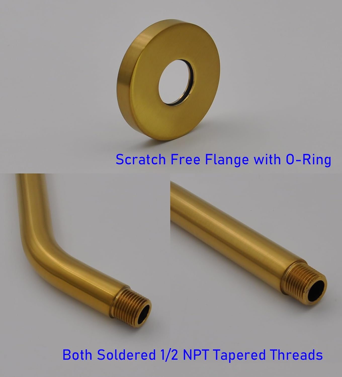 Aquaiaw 6 Inch Solid Brass Shower Arm with Escutcheon