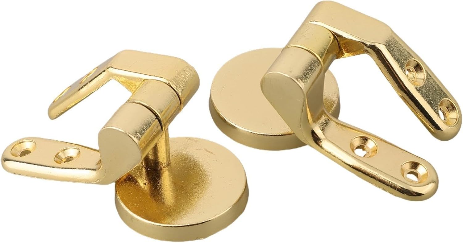 2Pcs Heavy Duty Gold Toilet Hinges Set