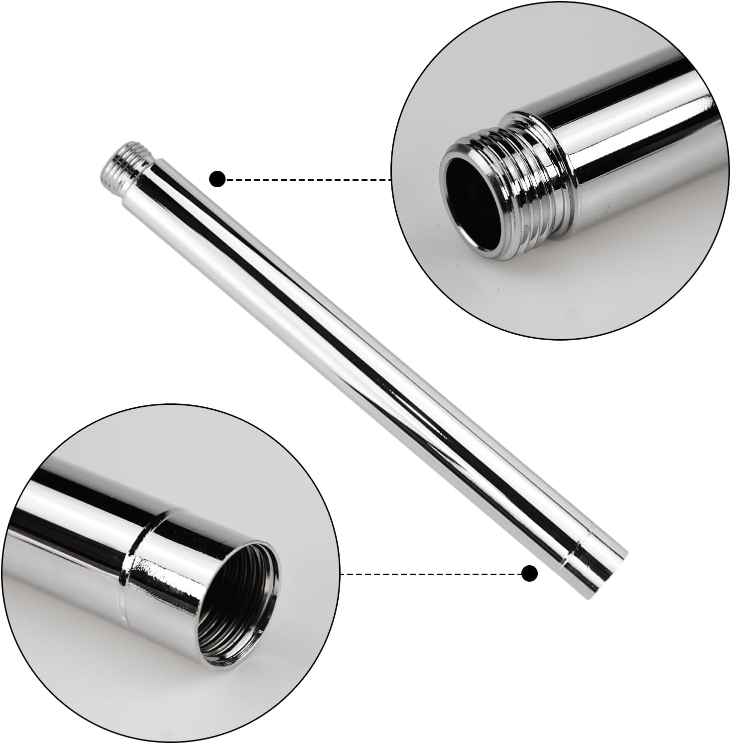 Flylin 8 Inch Shower Extension Tube with G12 Threads