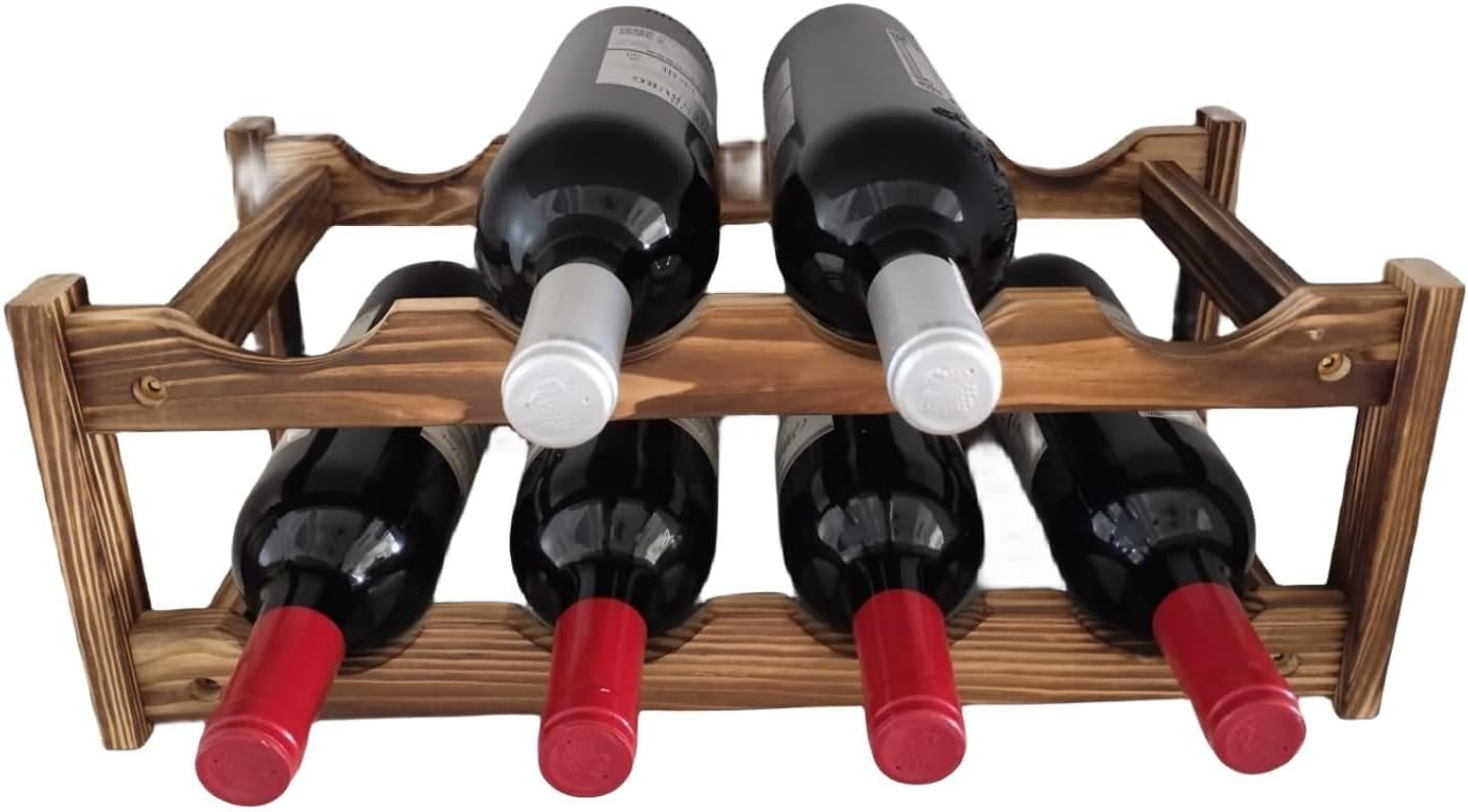 8-Bottle Wine Rack - Modern Two-Tier Design