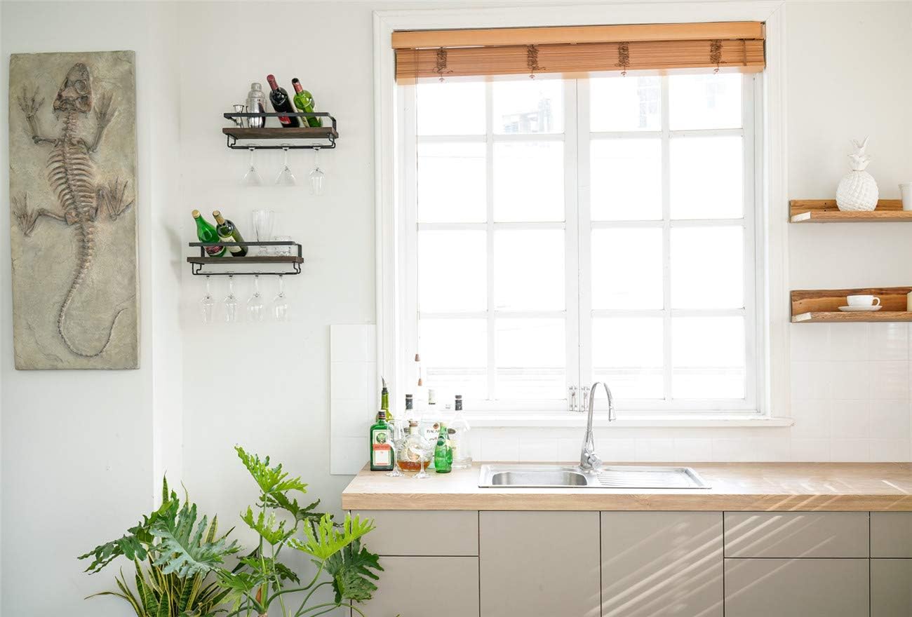 Mkono Wall Mounted Wine Rack Set of 2