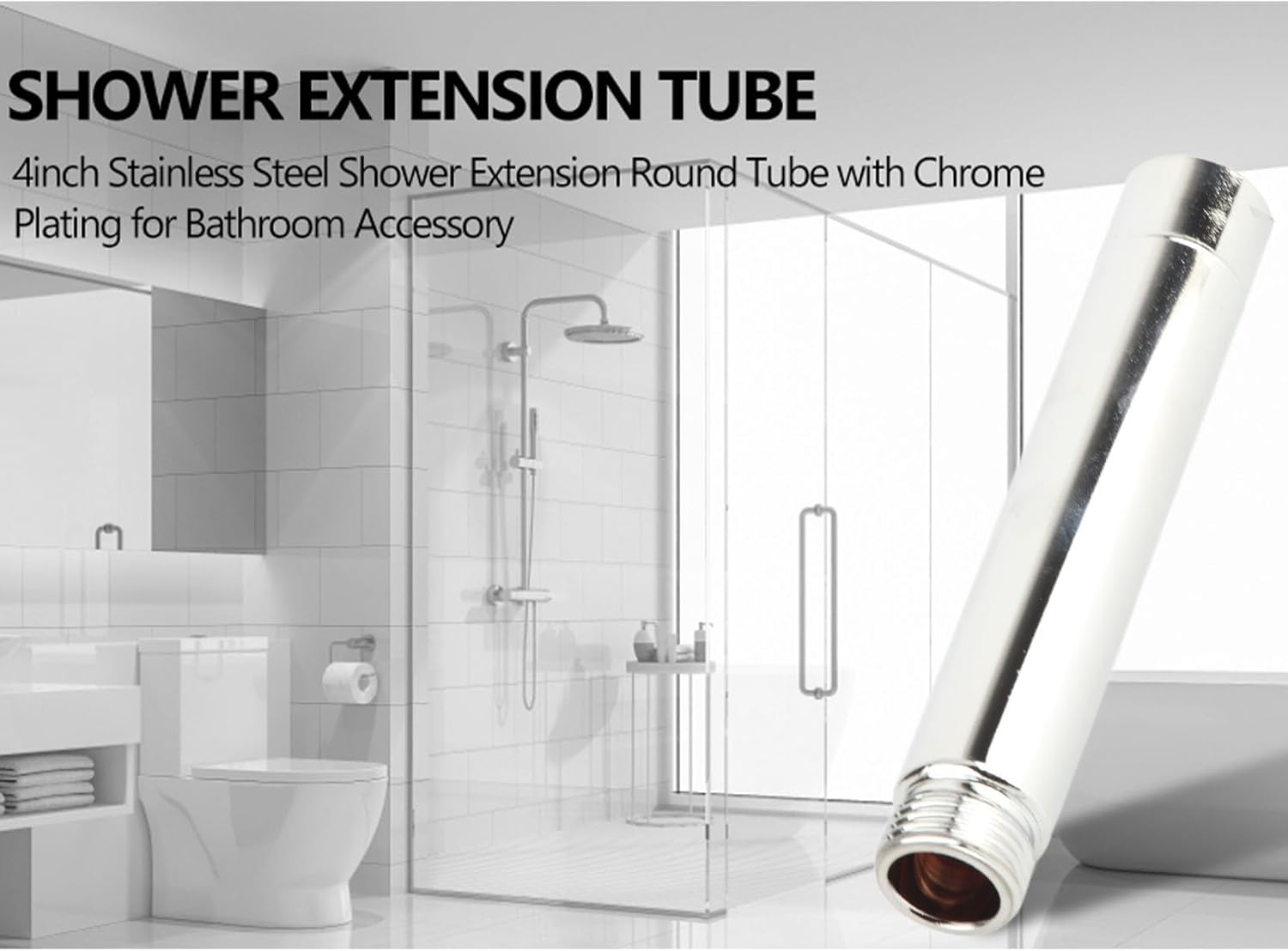 Fdit 4 Inch Shower Arm Extension with Chrome Plating