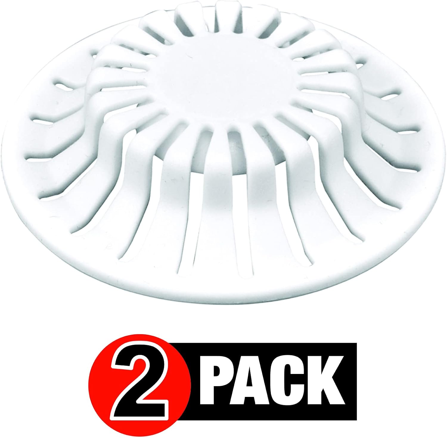 Danco Universal Sink Hair Catcher Strainer 2 Pack - White