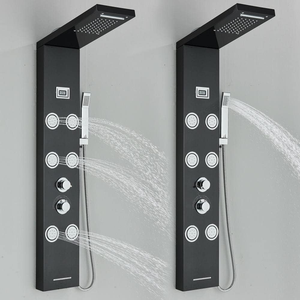 Gougeltd Stainless Steel Shower Panel Tower System with Massage Jets 1