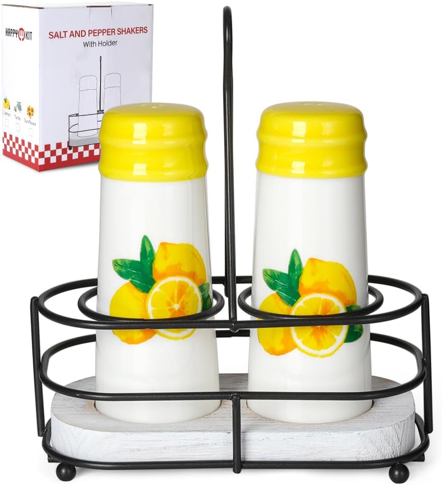HAPPY KIT Rustic Salt Pepper Shaker Set