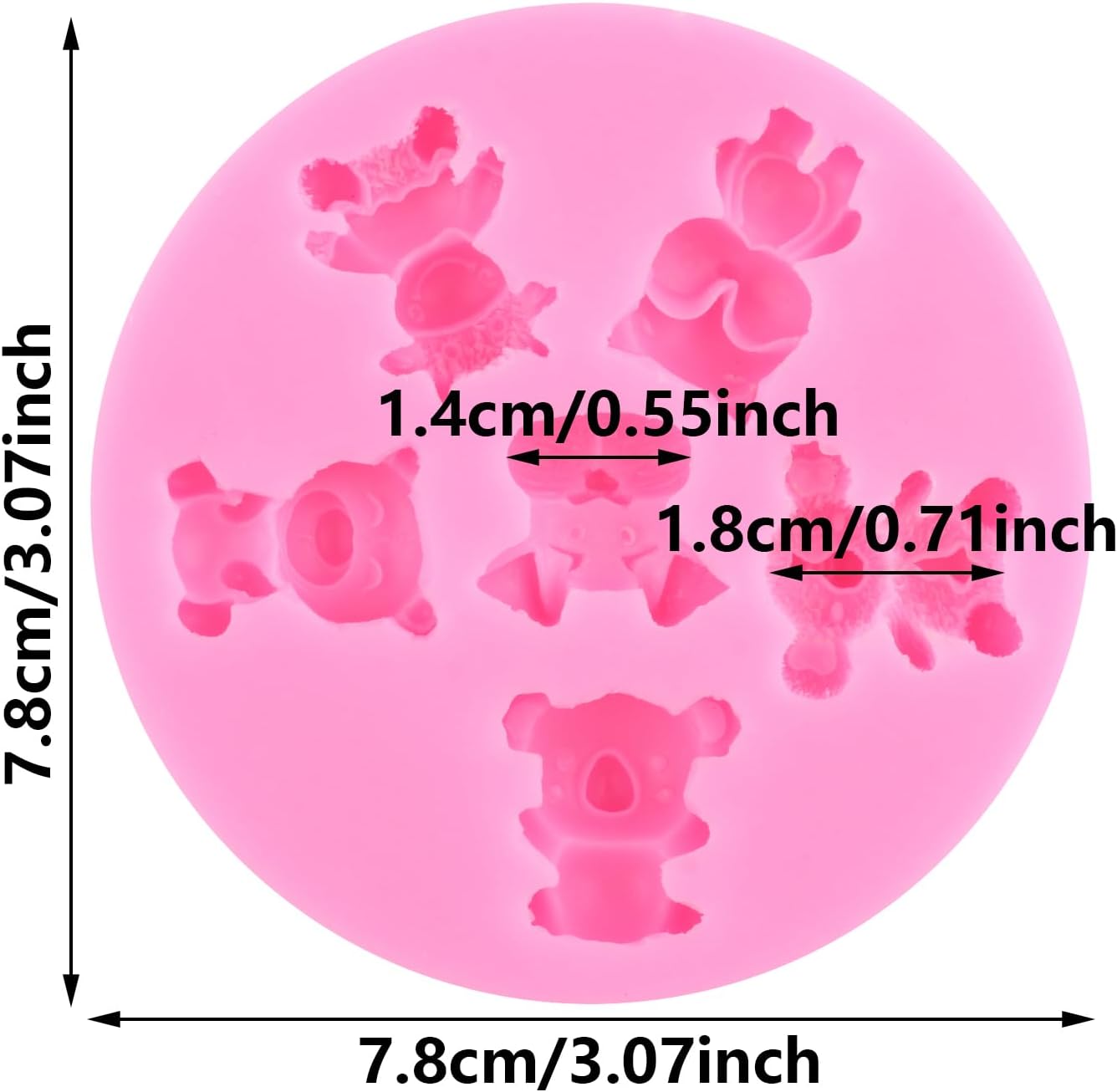 Zoo Animals Silicone Fondant Mold for Cake Decor