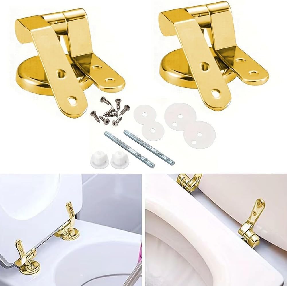 Loszaral Gold Toilet Seat Hinges Replacement Kit
