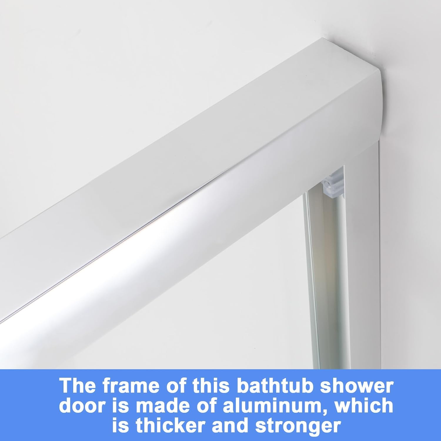 BoBliss Double Sliding Shower Door 59x59 with Chrome Handle and Towel Bar