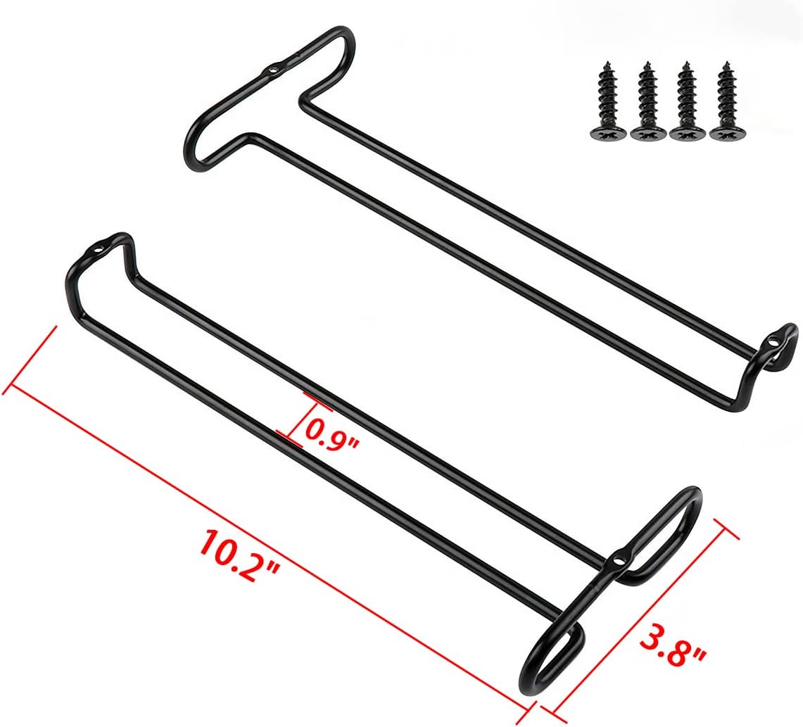 GeLive 10 Inch Under Cabinet Wine Glass Rack Set of 2 Black 1