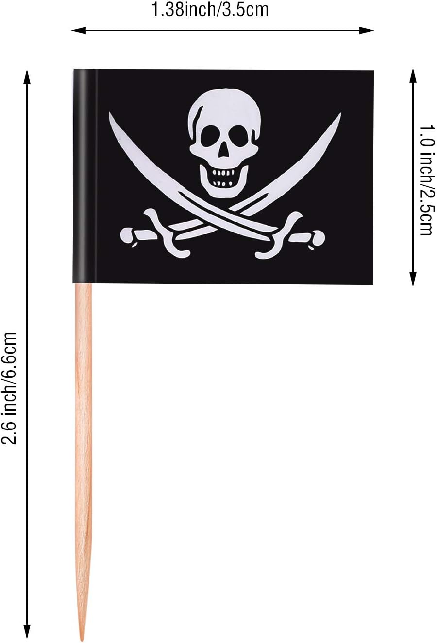 Blulu Pirate Cocktail Toothpick Flags 100 Pieces