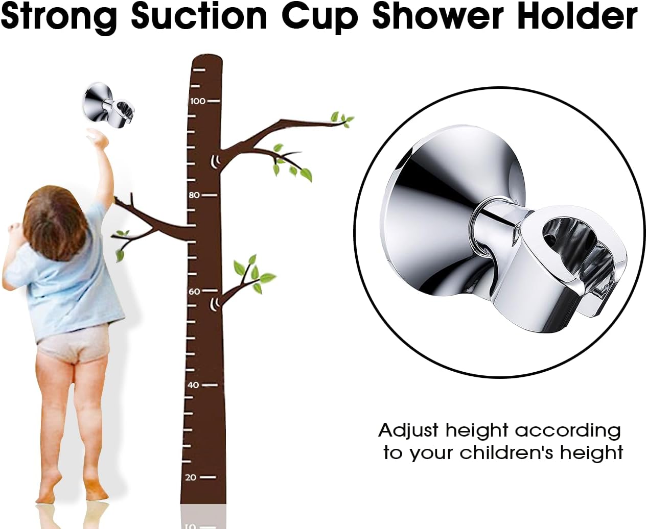 BRIGHT SHOWERS Handheld Shower Head Holder with Dual Angle and 3M Adhesive 1