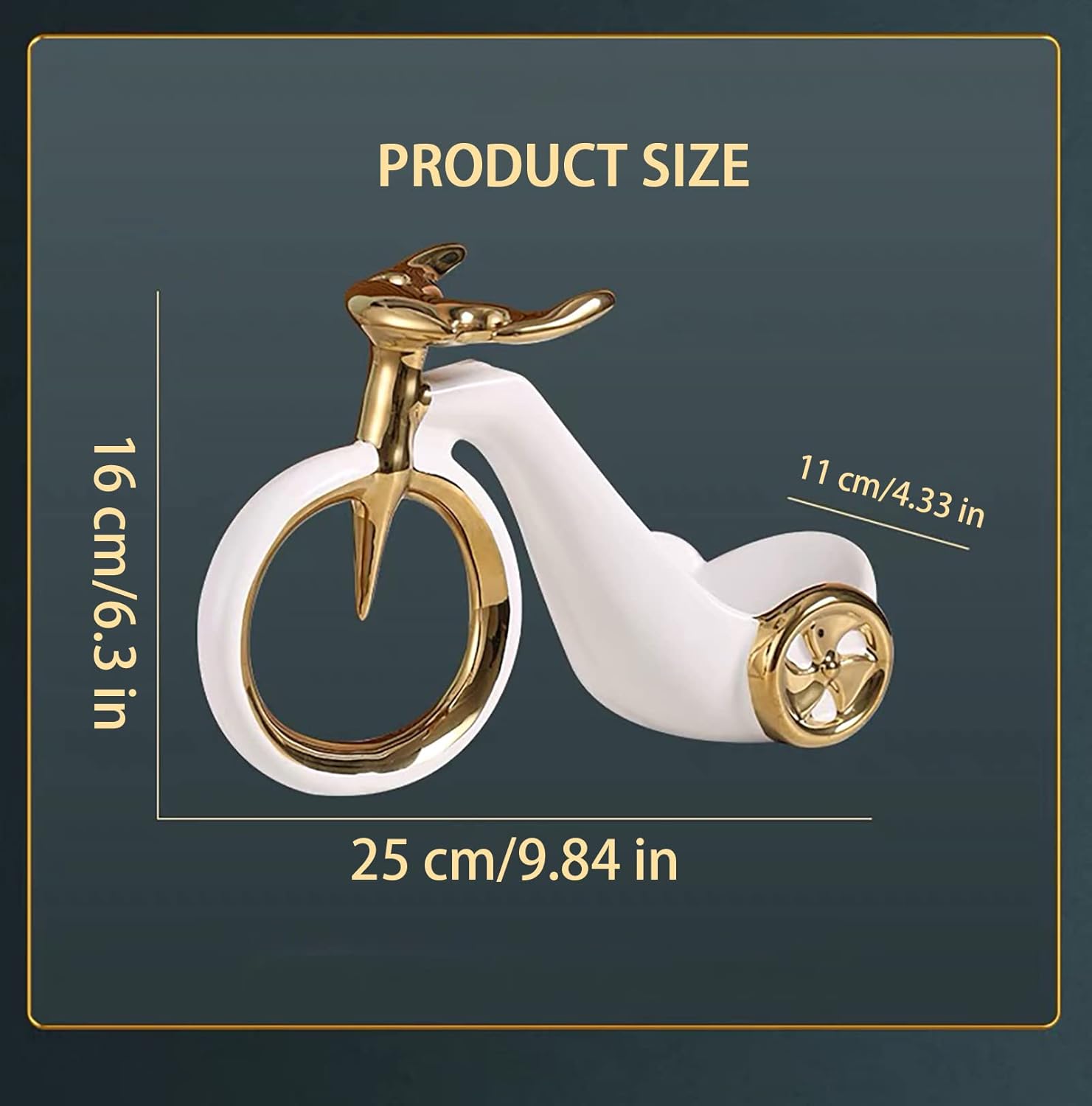 LIULIMI Ceramic Bike White Statue Wine Rack