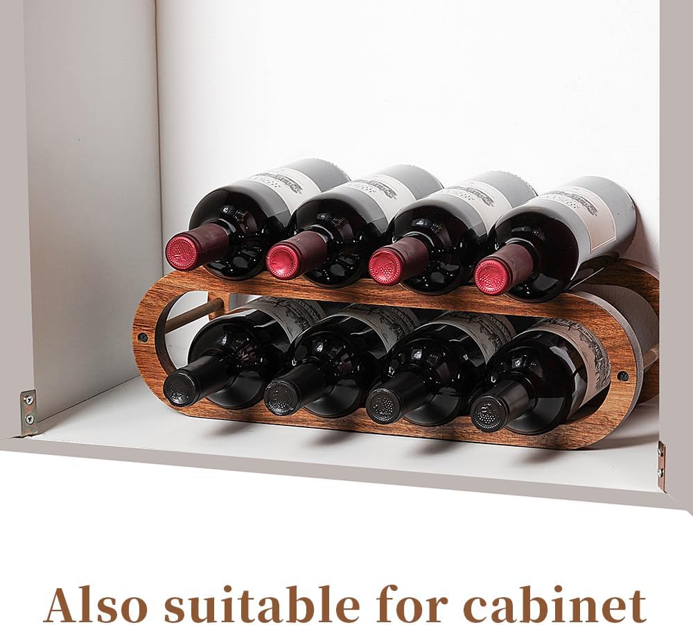 Navtcow Acacia Wood 2 Tier Wine Water Rack