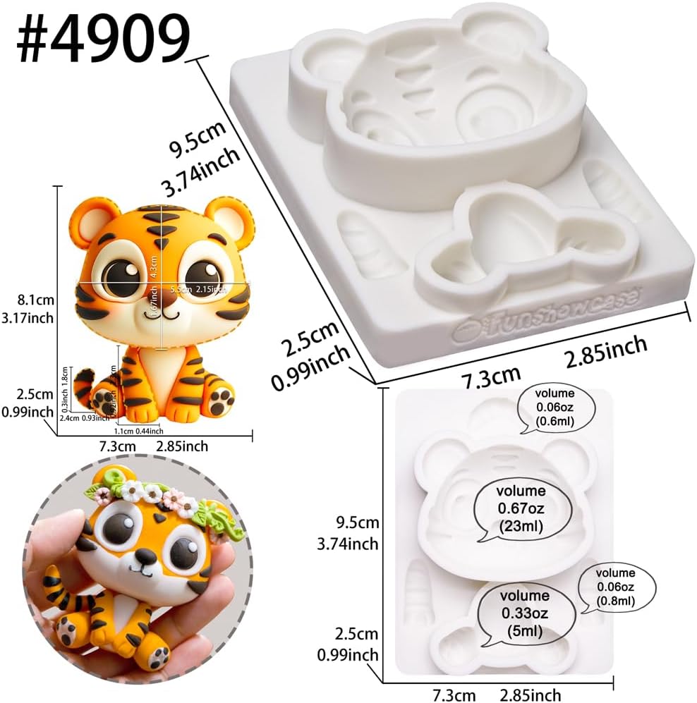 FUNSHOWCASE Fondant Mold Tiger Cake Topper 31 Inch Tall