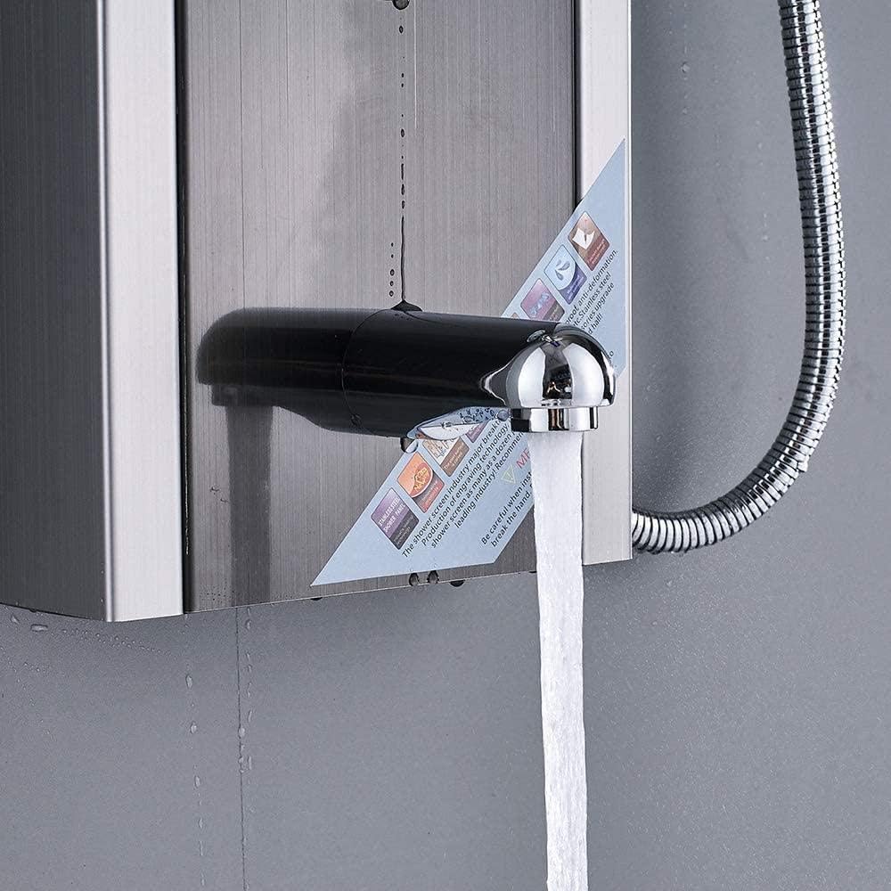 LED Shower Panel Column Tower System with Massage Jets Black Oil Rubbed Bronze