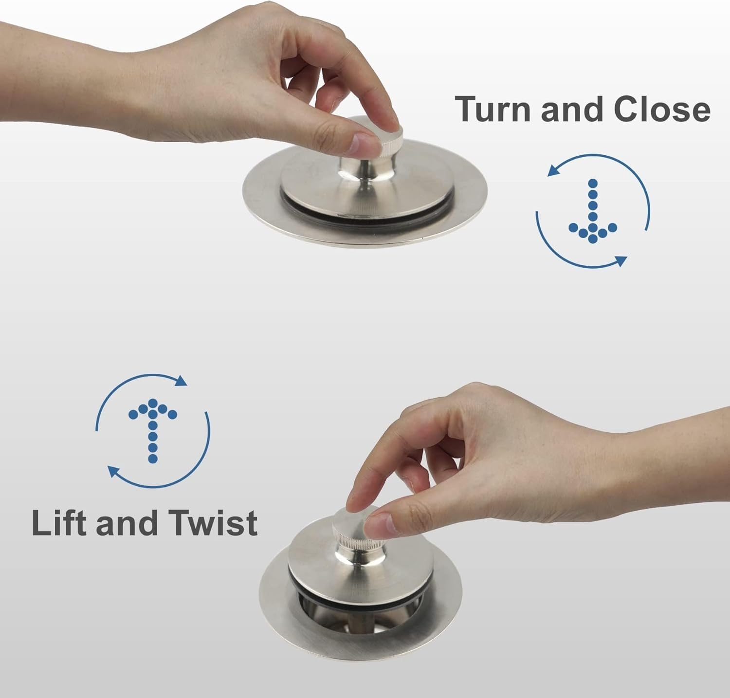 HIDROP Brushed Nickel Tub Drain Trim Set with Overflow Conversion Kit