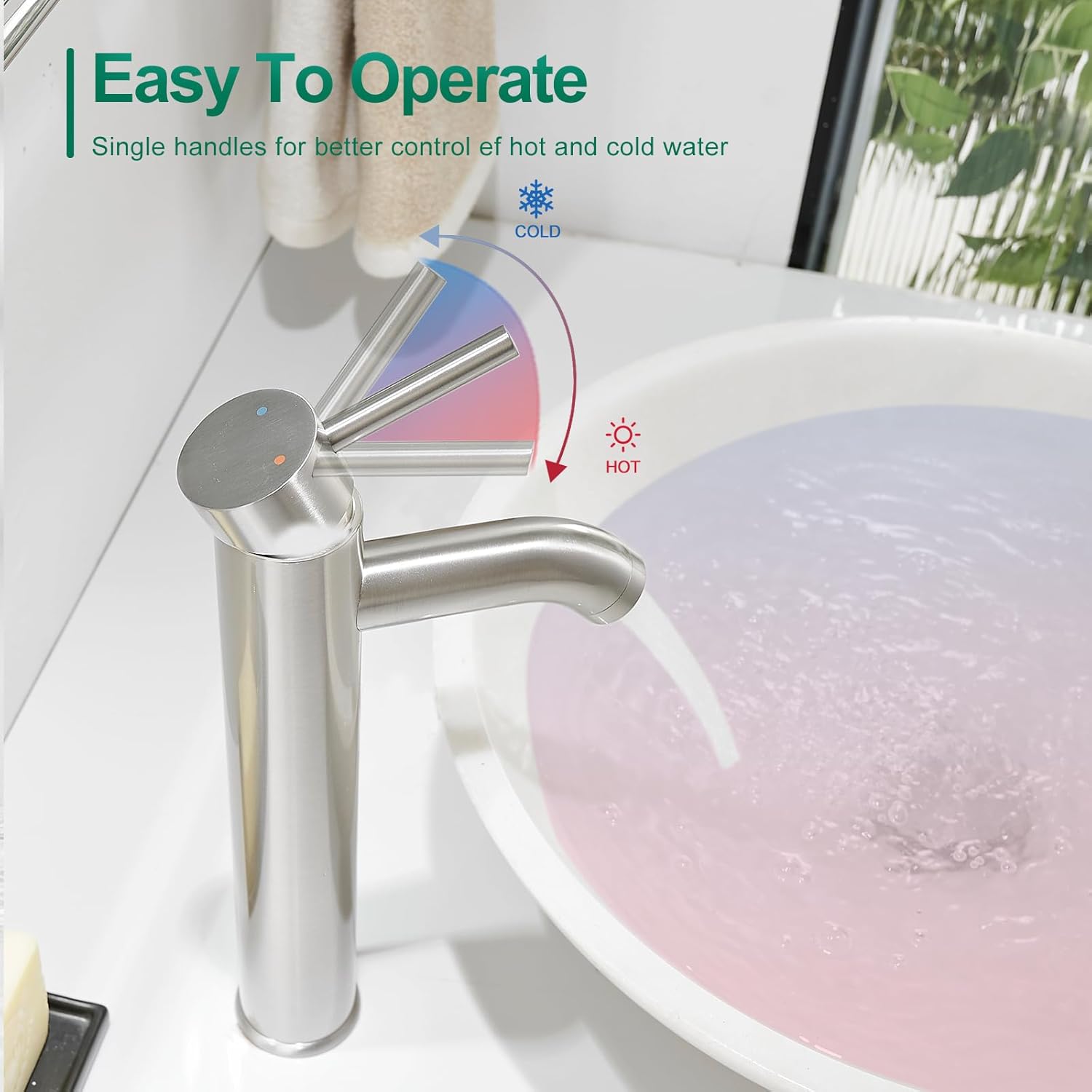 VOTON Touch On Chrome Vessel Sink Faucet