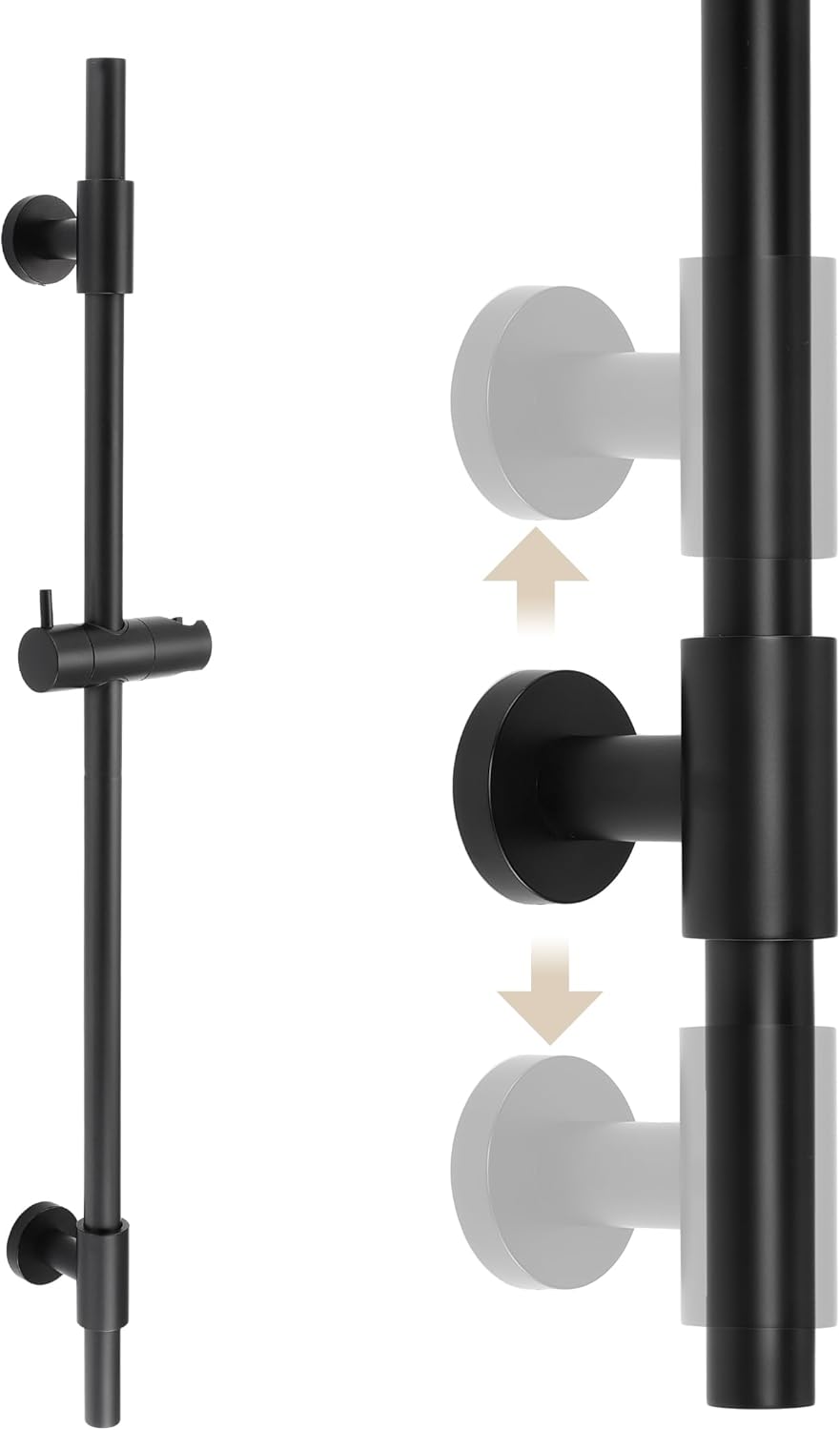 KES 30-Inch Matte Black Shower Slide Bar with Adjustable Holder