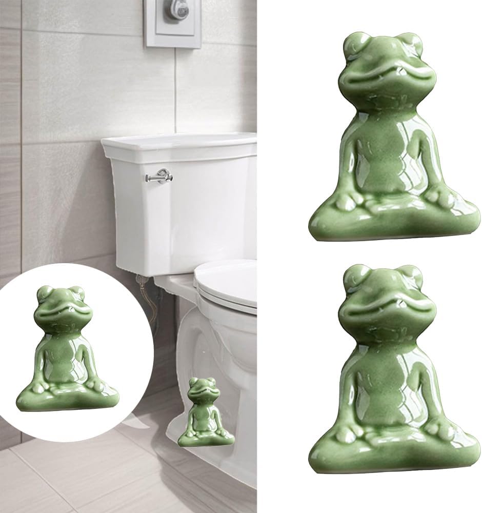 2PCS Cute Frog Toilet Bolt Caps Adorable Bathroom Decor