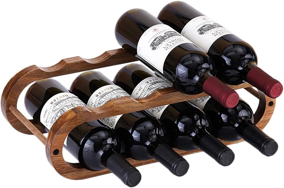 Navtcow Acacia Wood 2 Tier Wine Water Rack