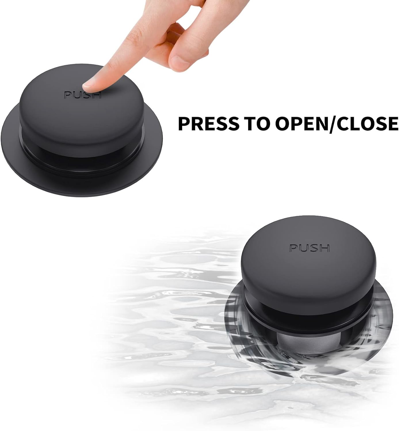 Citymoor Matte Black Bathtub Drain Kit Universal All Metal