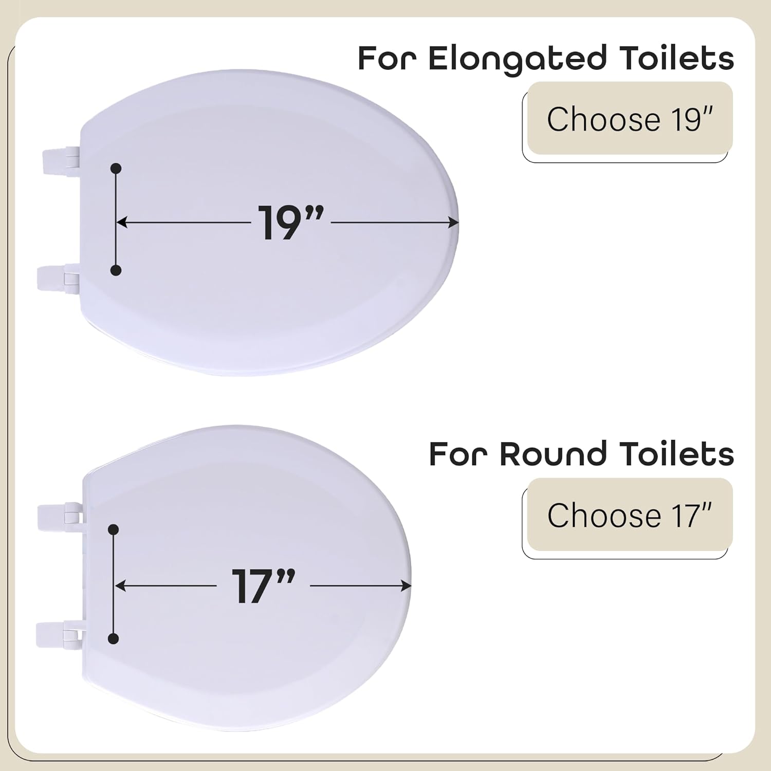 Elongated Wood Toilet Seat White - 19 Inch - Easy to Install