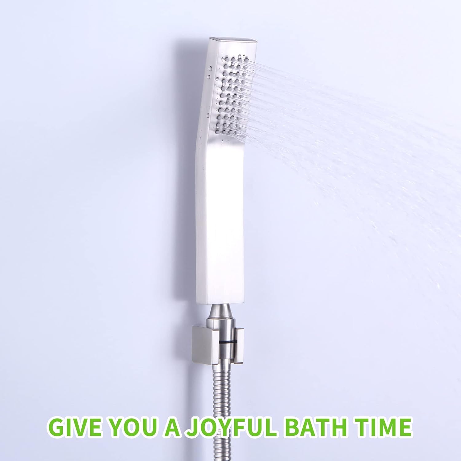 Angle Simple Shower Head Holder Brushed Nickel Wall Mount