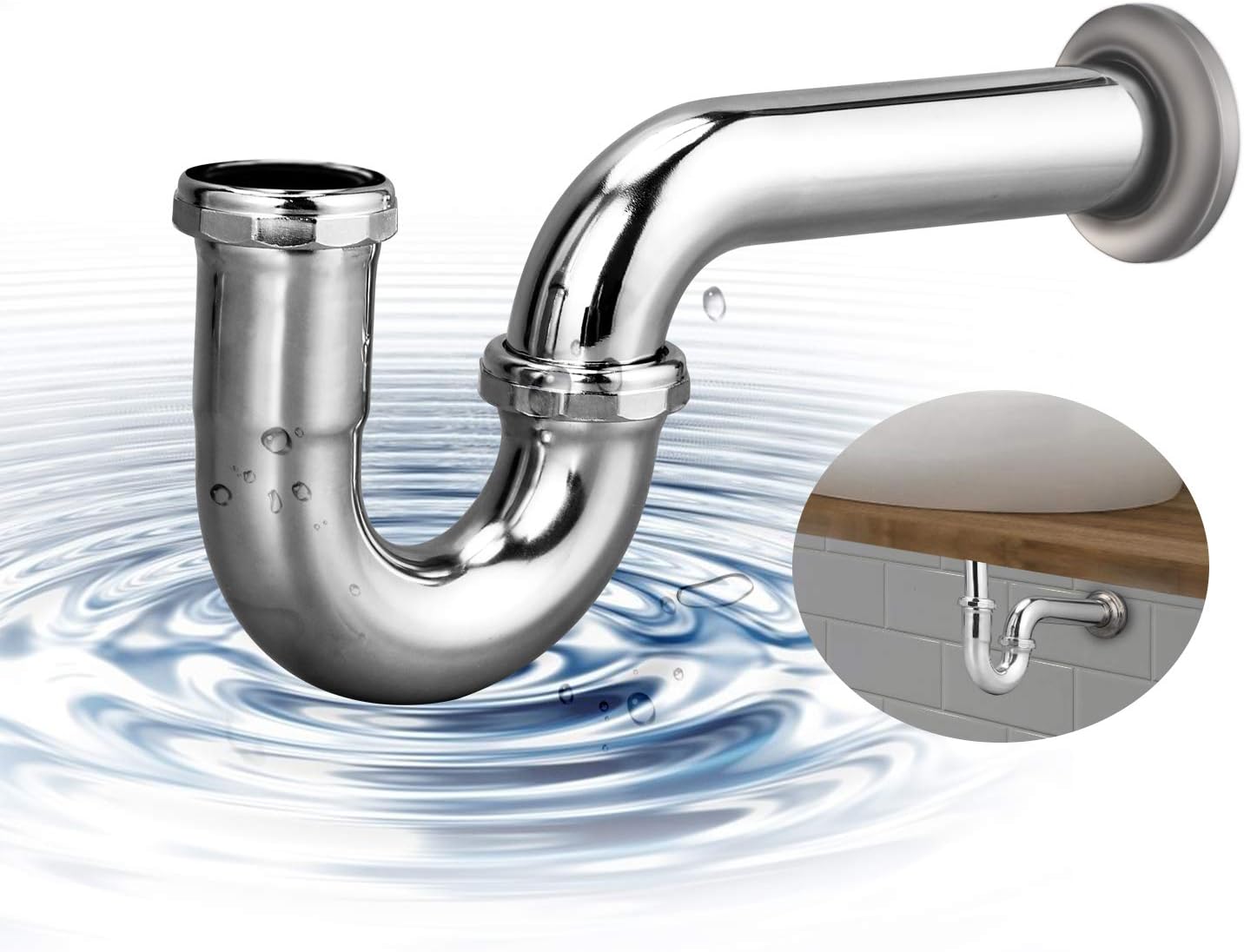 ZM Brass P-trap Sink Waste Kit with Reducing Washer