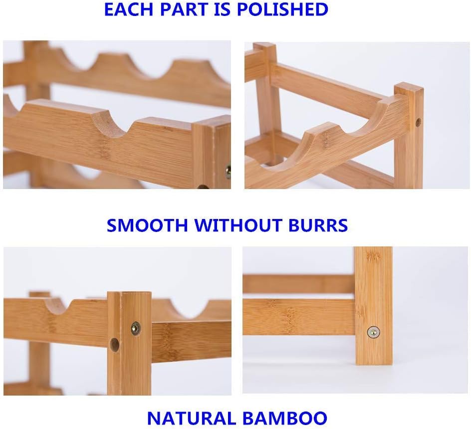 FOSTERSOURCE Bamboo Wine Rack 2-Tier 8 Bottles