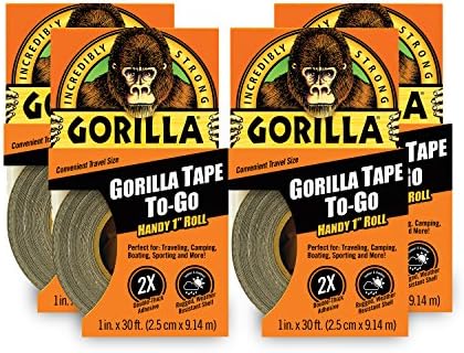 Gorilla 6100101-4 Duct Tape 1 x 10 yd Black 4-Pack