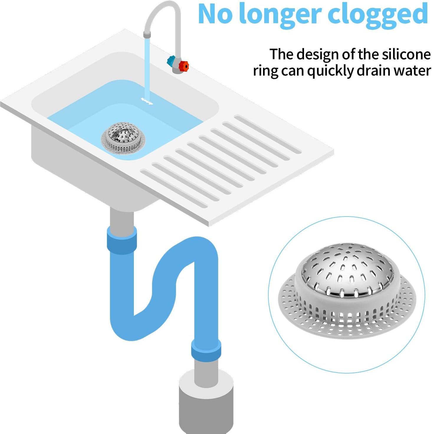 Aluvor Drain Hair Catcher - Large Anti-Rust Non-Slip