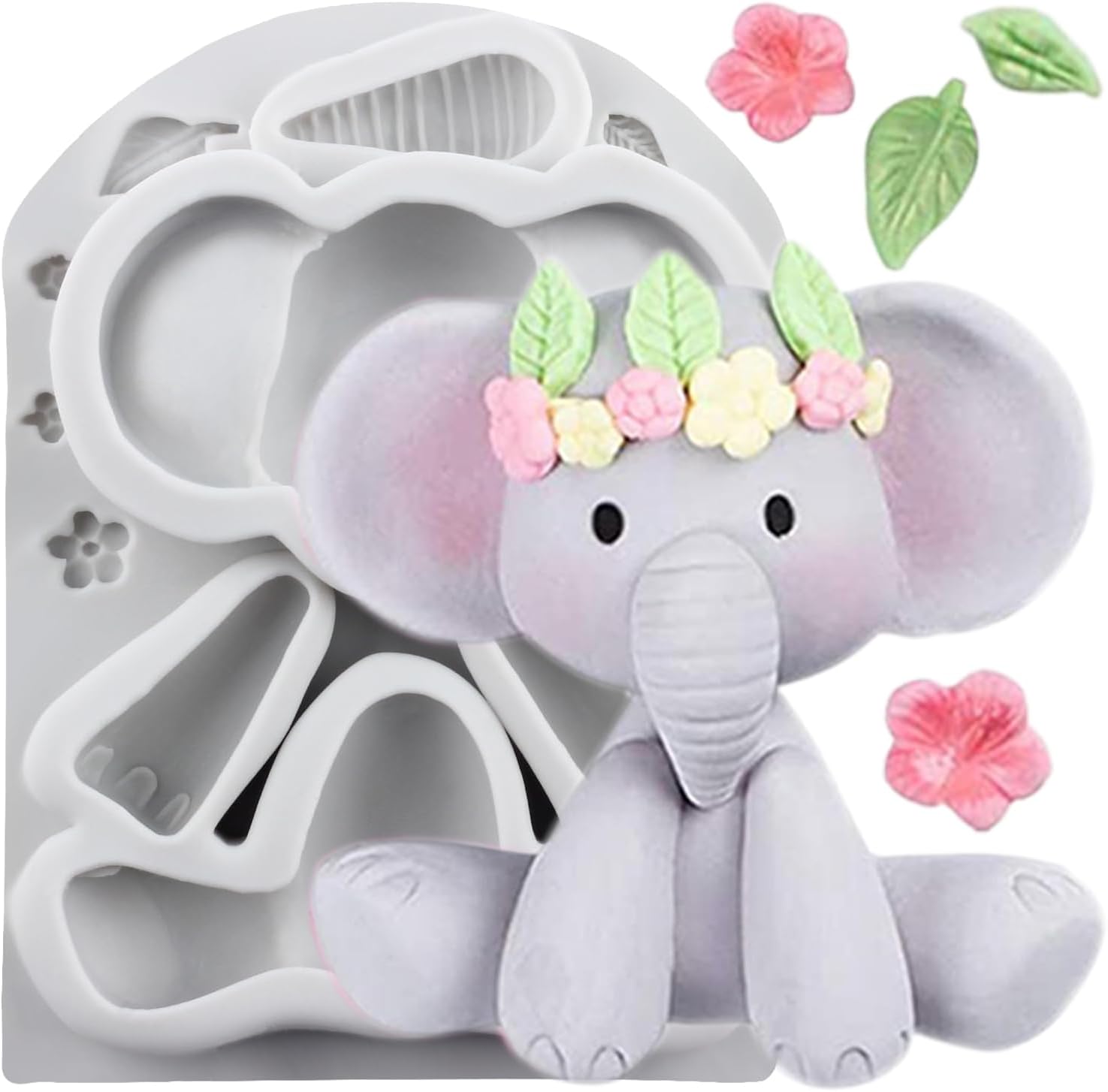 YANQINMS Elephant Silicone Fondant Mold - Reusable Cake Decorator Mold