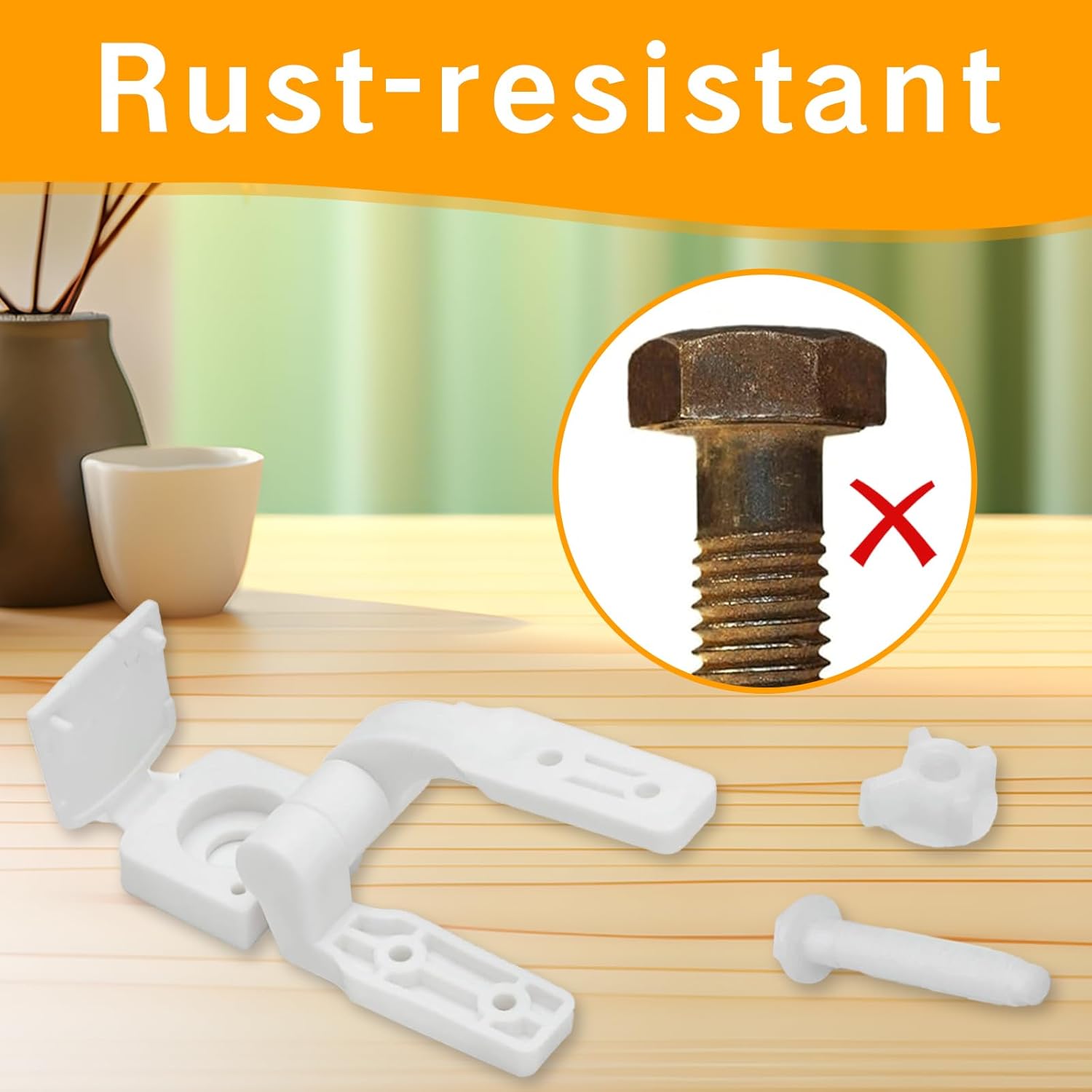 Universal White Toilet Seat Hinge Replacement