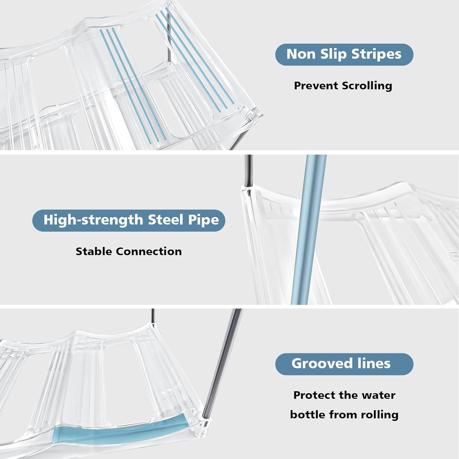 4-Tier Stackable Water Bottle Organizer for Large Cups