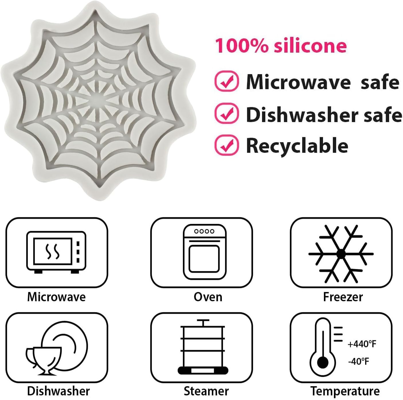 Spider Web Silicone Fondant Molds for Cake Decorating