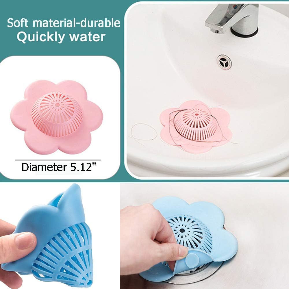 UMBWORLD Hair Catcher Silicone Drain Cover with Suction Cups 4 Pack