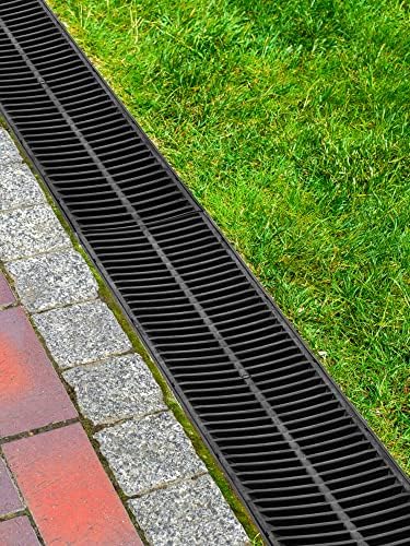 VEVOR Trench Drain System 4 Pack with HDPE Drain Trench and Plastic Grate