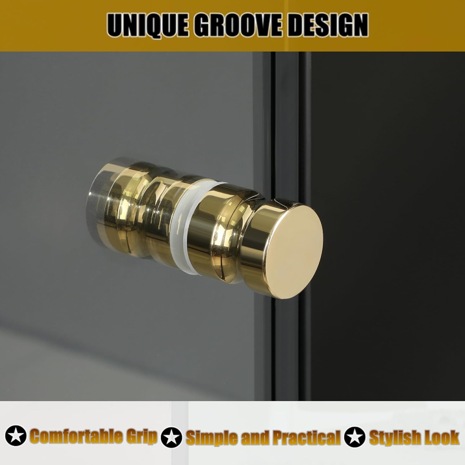 Alise Shower Glass Door Handle with Gold Finish