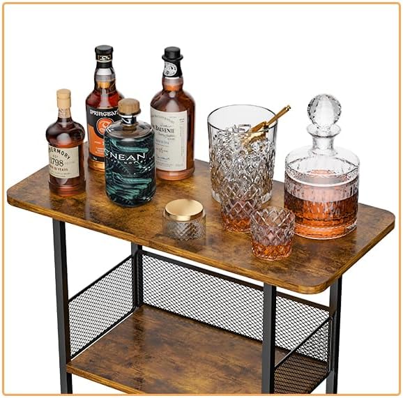 Eyteenokk 3 Tier Freestanding Whiskey Rack with T-Shape Countertop