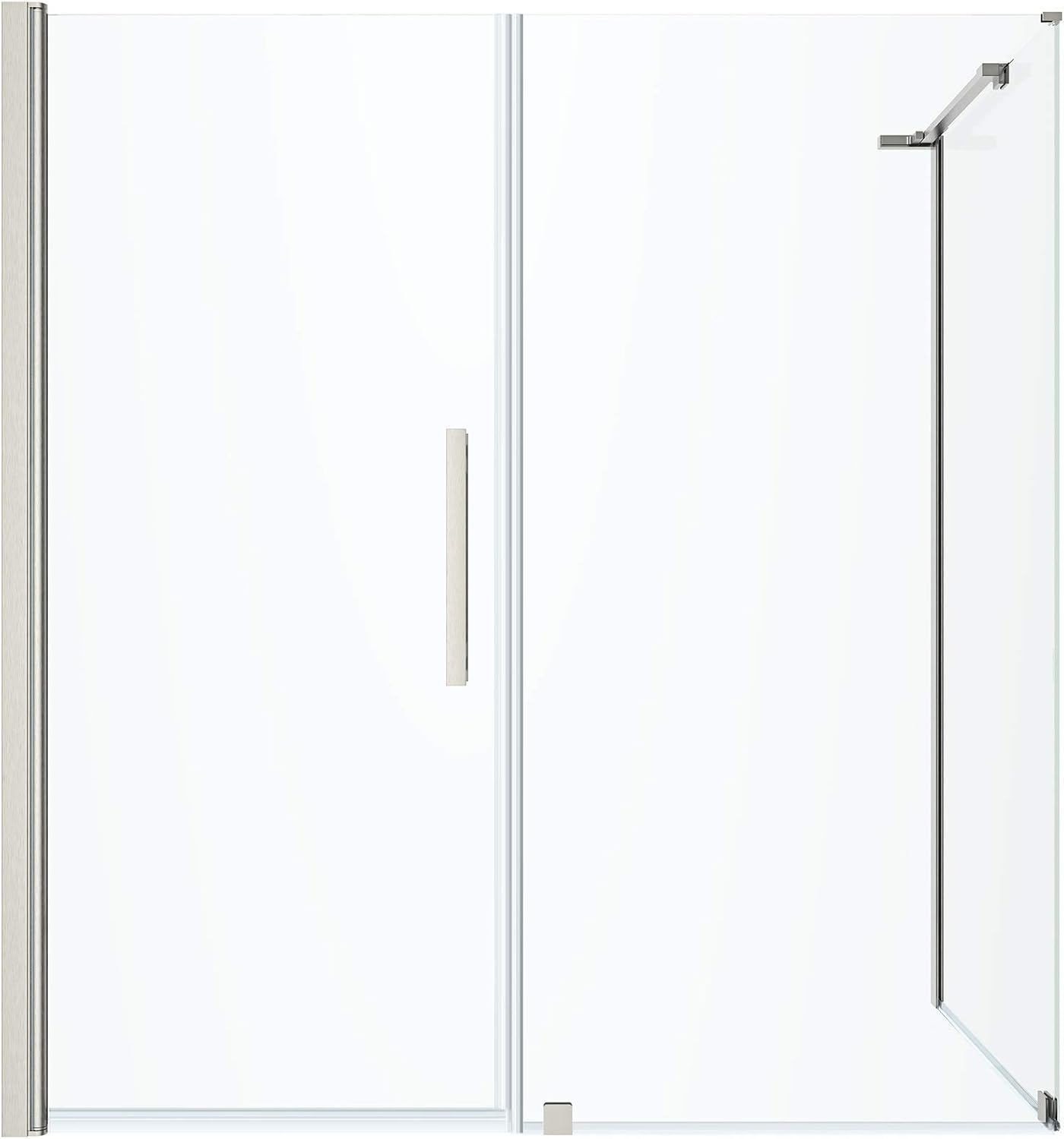 OVE Decors Satin Nickel Frameless Shower Door 58x29
