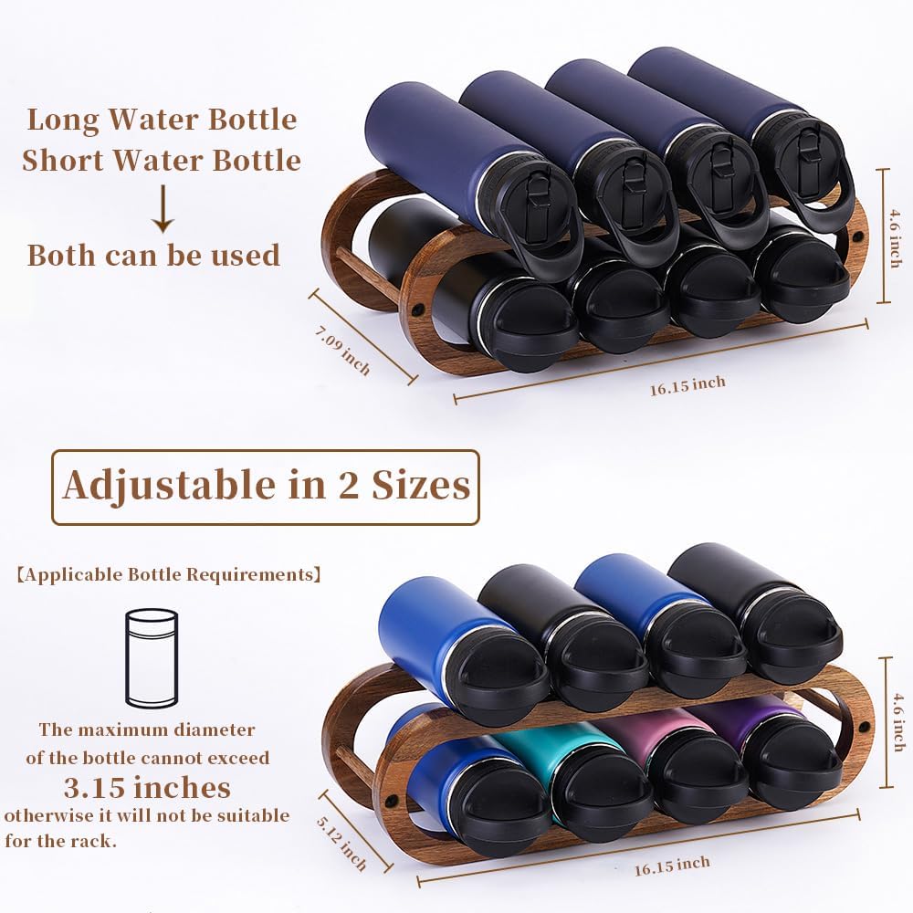 Navtcow Acacia Wood 2 Tier Wine Water Rack